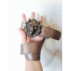 Kim White Lion Head Belt S NWOT